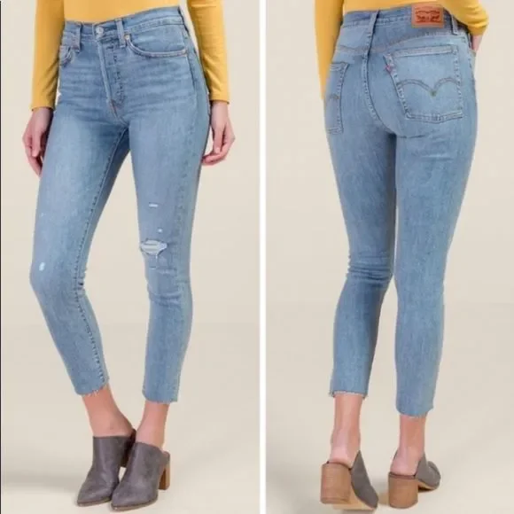 Levis Wedgie Skinny High Rise Distressed Jeans - Picture 2 of 9